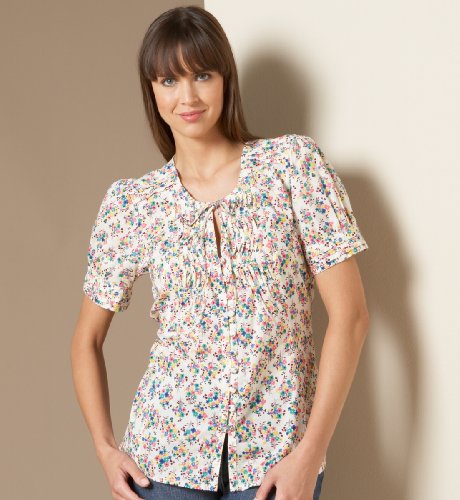 Pure Cotton 34 Sleeve Ditsy Print Shirt
