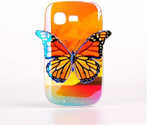 S5312 Case Galaxy S5312 TPU Case,MOUSE Monster 3D Light Discolor Butterfly Design Leopard Lacewing Butterfly Premium Flexible Soft TPU Slim Straight Talk Case Cover for Samsung Galaxy Pocket Neo S5312