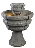 Kenroy Home #50610WS Lucca Outdoor Floor Fountain in Weathered Stone Finish