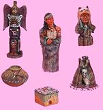 6 Wax Candles - Set of Native American Indian Items