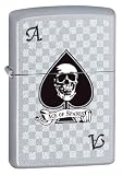 Gamblers Lucky High Card Black Ace of Spade Skull Zippo Lighter