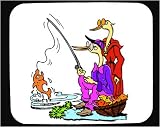 Mouse Pad with birds, fishing, storks, fisherman, fish, fishermen