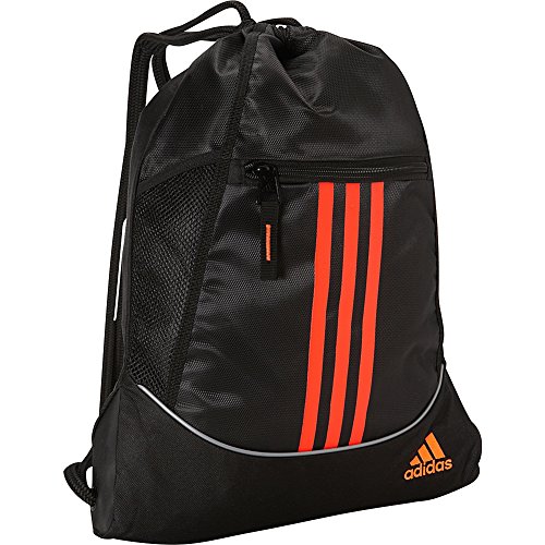 adidas Alliance II Sackpack, Black/Solar Red/Silver, 18 x 13.75-Inch