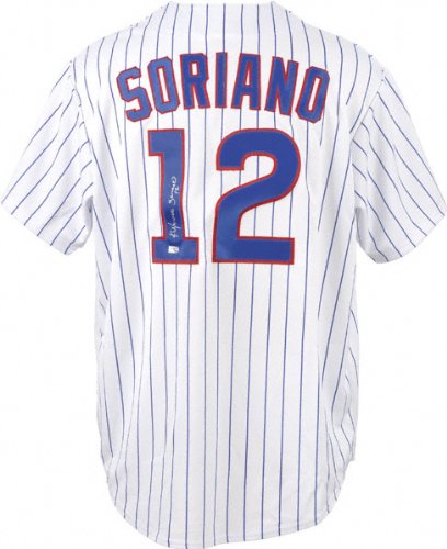 Alfonso Soriano Autographed Jersey | Details: Chicago Cubs, Majestic Pinstripe