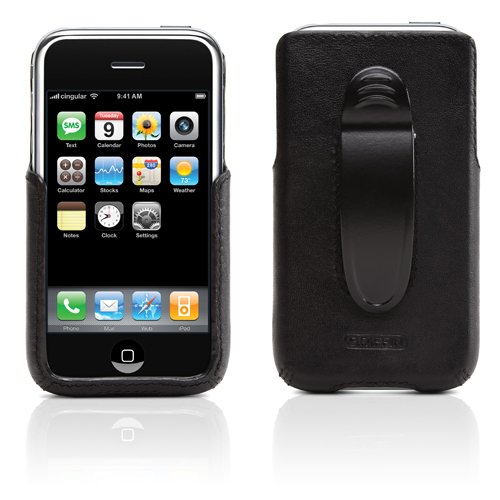 Griffin Elan Leather Snap-In Case with Belt Clip for iPhone (Black)