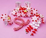 髪飾り 勝山 かんざし 4点セット 明石 ピンク/赤 あんみつ姫