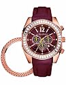 Marc Ecko E22571G1 Gents Chronograph Iced Rose Gold  and Brown Croco Leather Watch With Interchangable Bezels
