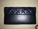 Chanel Black Charms Leather Wallet Clutch Bag