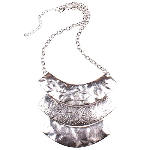 Chunky Women's Tribal Tibet Silver Plate Bib Choker Chain Necklace