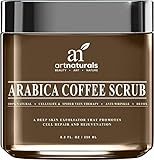 Art Naturals Organic Arabica Coffee Scrub 8.8 oz - The Most Powerful Remedy for Varicose Veins, Cellulite, Stretch Marks, Eczema & Acne - Deep Skin Exfoliator That Promotes Cell Repair & Rejuvenation