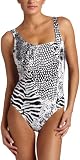 Calvin Klein Women's Animal Print Asymmetrical Swimsuit