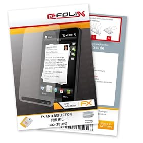 FoliX FX-ANTIREFLEX Anti-r�flectrice Ecran-Protecteur pour HTC HD2 (T8585) / touch-HD-2 HD-II HDII (LEO) - Anti�blouissant et � rev�tement dur.