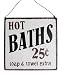 Retro Hot Baths Bathroom Sign