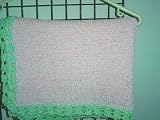 Bk7bp.mt, Knitted on Hand Knitting Machine Baby Pink Chenille Light Mint Tim 32x46 Blanket