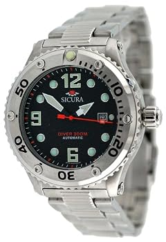 Sicura Men's 300M Automatic Diver Watch #SM606-MB (Black Dial)