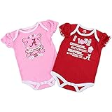 Alabama Crimson Tide Girls Baby Clothes 2 Pack Onesies