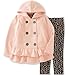 Calvin Klein Girls' Hooded Ruffled Jacket with Leggings Set