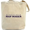 Canvas Tote Bag Beige " The Best Map Maker Of The World " Occupations