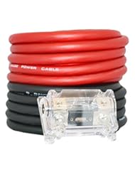 Wireless: SoundBox Connected 0 Gauge Red / Black Amplifier Amp Power/Ground 1/0 Wire Set 50 Feet SuperFlex Cable 25 Each, ANL Fuse Holder - SoundBox