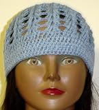 Cp83, Hand Crocheted Denim Cotton Skull Cap for Men Women and Teens