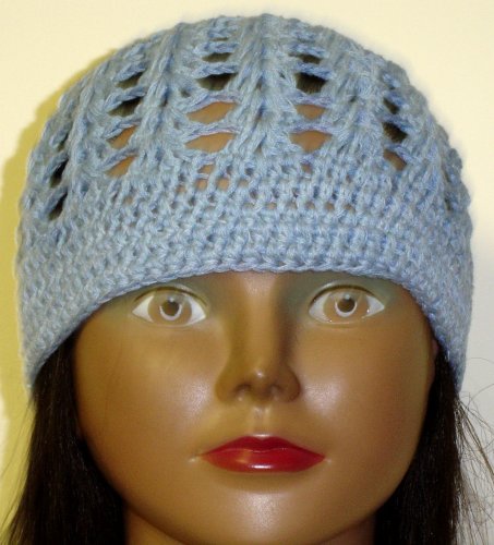 Cp83, Hand Crocheted Denim Cotton Skull Cap for Men Women and Teens