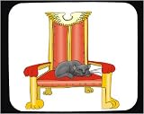 Mouse Pad with egypt, pet, cat, throne, sleeping