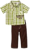 Little Rebels Baby-boys Infant Plaid Woven Shirt and Pant Set