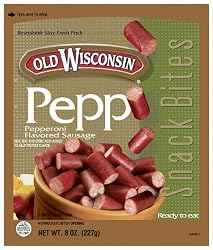 Old Wisconsin Pepperoni Snack Bites, 8-Ounce Pouches (Pack of 6)