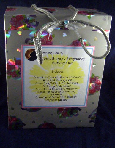 Profiling Beauty's Aromatherapy and Paraben Free Care Pregnancy Kit: Paraben Free Body Lotion with Marula Oil for Stretch Mark Prevention; Coconut, Marula and Sunflower Massage Oil for a Relaxing and Nourishing Massage; Biodegradable Beeswax Inhalation Beads for Morning Sickness and Fatigue