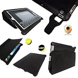 iGadgitz 'Portfolio Slimline' Black PU Leather Case Cover for Apple iPad 2. With Unique Lens Protection System and Smart Cover Sleep Function + Screen Protector