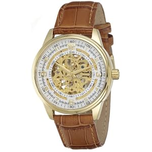 Akribos XXIV Men's AK410YG 'Saturnos' Skeleton Automatic Gold Watch