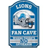 NFL Detroit Lions 11-by-17 inch Fan Cave No Offseason Wood Sign