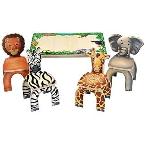 Safari Table and Animal Chairs by Anatex by 