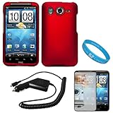 Red Durable Protective Rubberized Crystal Hard Case Cover for AT&T Wireless ....