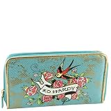 Bed of Roses Zip Around Wallet - Blue