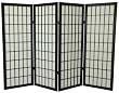 Good Cubicle Size Office Partition - 48" Low Window Pane Classic Japanese Shoji Screen Room Divider - 4 Colors - 3 Sizes