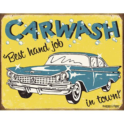 Childrens Toyshop  Toys : Desperate Enterprises Car Wash Collectible Metal Sign, Model# 1190