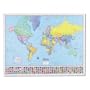 American Map 714891 Deluxe Laminated World Political Map, 50w x 38h
