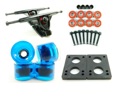 Big Boy 180mm Longboard Trucks + 70mm Solid/Gel Wheels + ABEC 7 Bearings + 1/4" Riser Pads