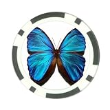 Butterfly blue Poker Chip Card Guard Great Gift Idea