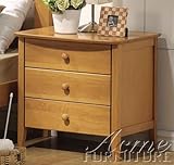 Nightstand Contemporary Style Maple Finish