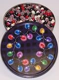 Scott's Cakes Licorice Bridge Mix in a Christmas Lights Tin
