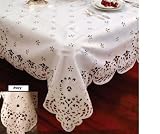 Daisy Design With Cutwork Tablecloth White 70 X 120