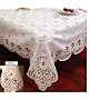 Daisy Design With Cutwork Tablecloth White 70" X 120"