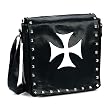 Demonia Handbag HB-121 Black Pu w/Iron Cross Messenger Bag