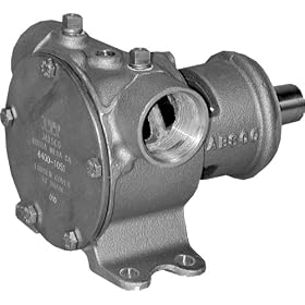 Jabsco 6400-1051 Marine Pulley Driven Flexible Impeller Pedestal Mount Pump (62-GPM, Neoprene Impeller, Full Cam, Mechanical Seal, 1.25 NPT... by