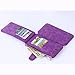 iPhone 7 Plus Case, iPhone 8 Plus Case, CaseUp 12 Card Slot - [Zipper Cash Storage] Premium Flip PU Leather Wallet Case Cover With Detachable Magnetic Hard Case - Purple