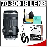 Canon EF 70-300mm f/4-5.6 IS USM AF Lens + UV Filter + Accessory Kit for Di ....