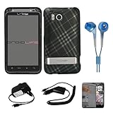 Matte Black with Silver Plaid Durable 2 Piece Protective Crystal Hard Shiel ....