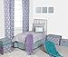 Bacati Petals/Floral Girls Muslin 4 Piece Toddler Bedding Set, Lilac